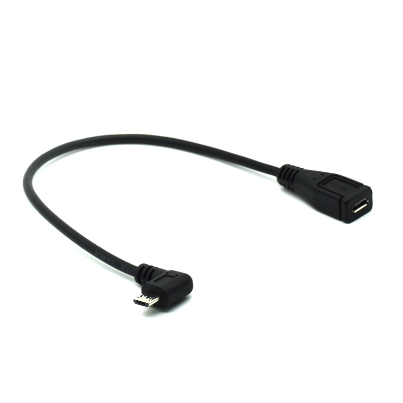 Micro USB 2.0 5Pin Male to Female M to F Extension connector Adapter Long plug Connector 90 Degree Right & Left Angled