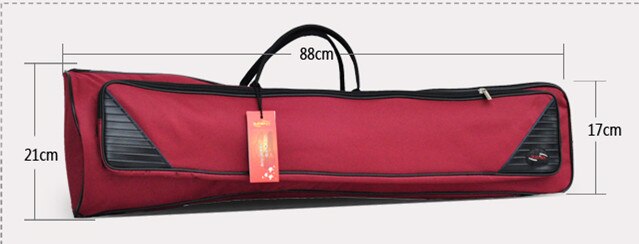Trombone tas tenor trombone case gig case dikke muziekinstrumenten rugzak Verstelbare Schouderbanden Pocket 10mm gewatteerde: red trombone bag