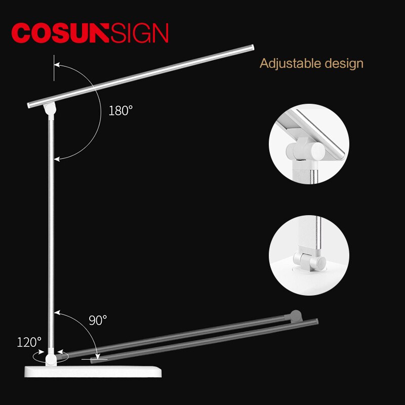 Desk Lamp 5 Lighting Modes LED Table Lamps Timing Desk Reading Light Foldable Rotatable Touch Switch With USB Charging Port