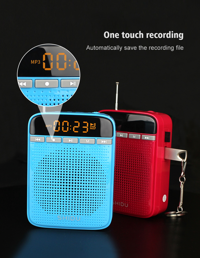 Multifunctionele Megafoon Wired Mic Bluetooth Fm Radio Opname Leraar Draagbare Voice Versterker