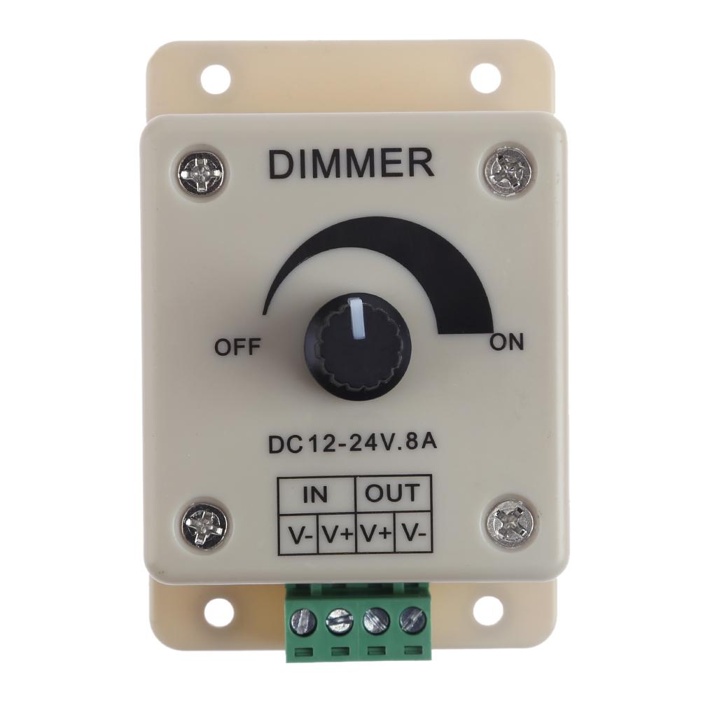 Regulador de intensidad LED de 12-24V 8A, controlador de brillo ajustable de un solo Color, controlador de tira de lámpara, fuente de alimentación, controlador de luz para el hogar