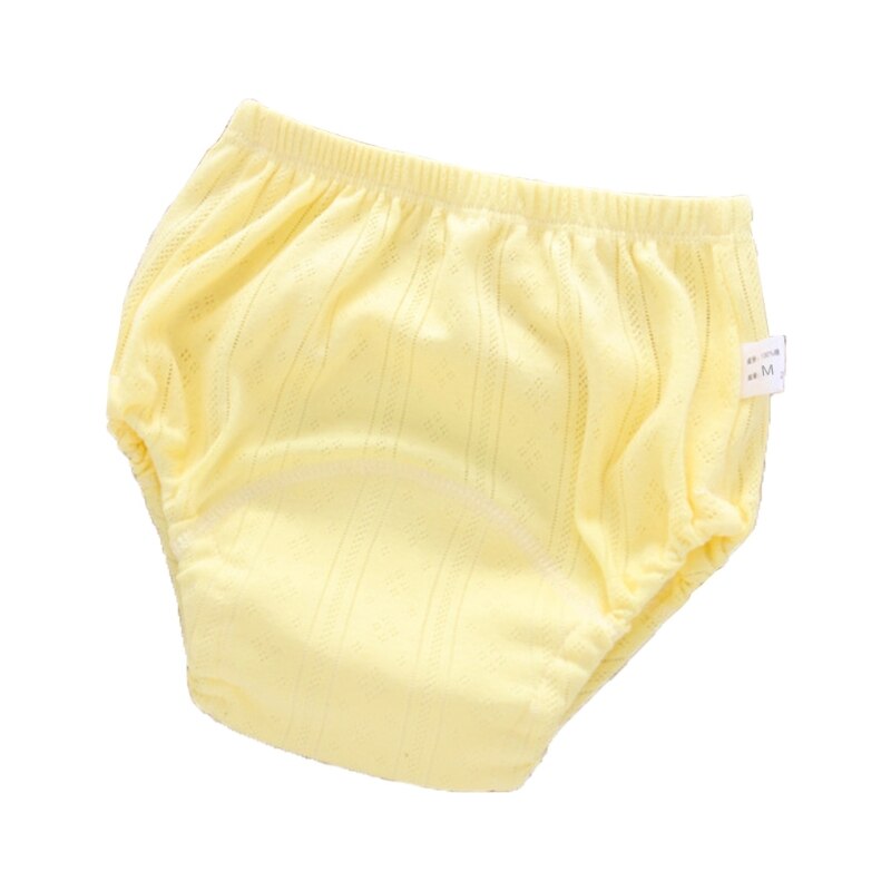 Baby Toddler Toilet Potty Training Pants Padded Reusable Waterproof 4 Layers Nappies Diapers Underwear: Yellow / M