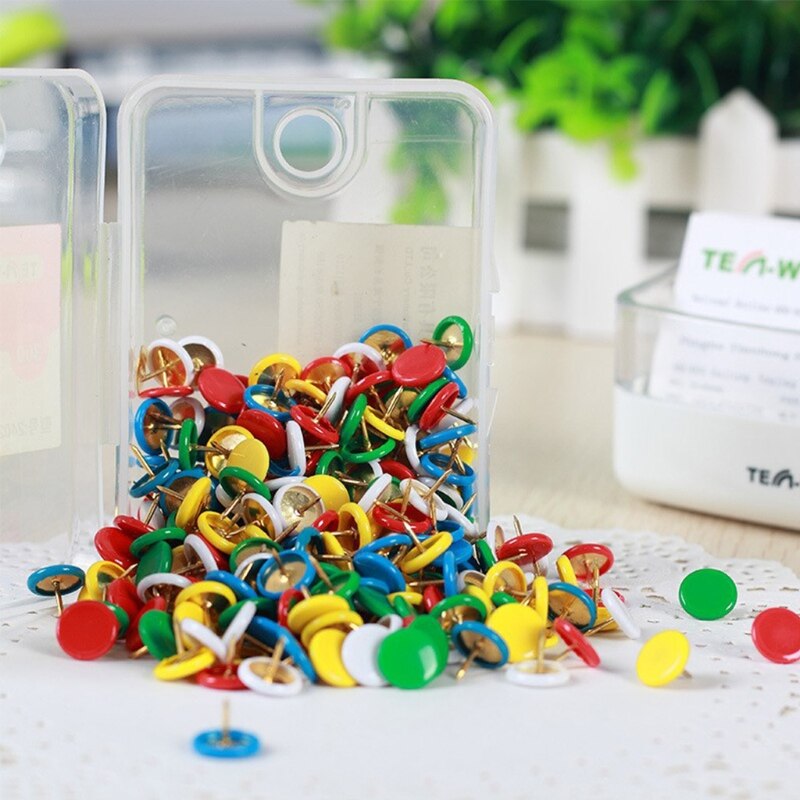 300Pcs Round Push Pins Notice Board Map Thumb Tacks Assorted Office Home