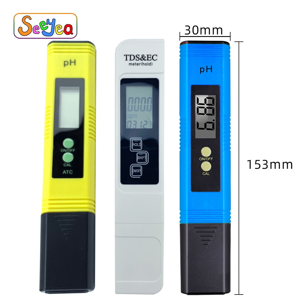 Aquarium Ph Meter Tester Ph Meter Digitale Lcd Pen Tds Meter Digitale Water Tester Digitale 0.0-14.0 Ec Tds ph Zwembad Tester Seeyea