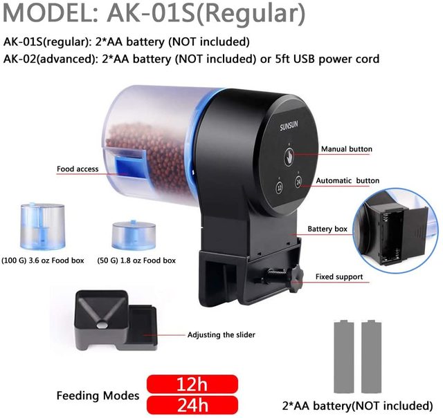 SUNSUN – distributeur automatique de nourriture pour poissons d&#39;aquarium, avec WIFI et minuterie, résistant à l&#39;humidité, contrôle via application Mobile: AK-01