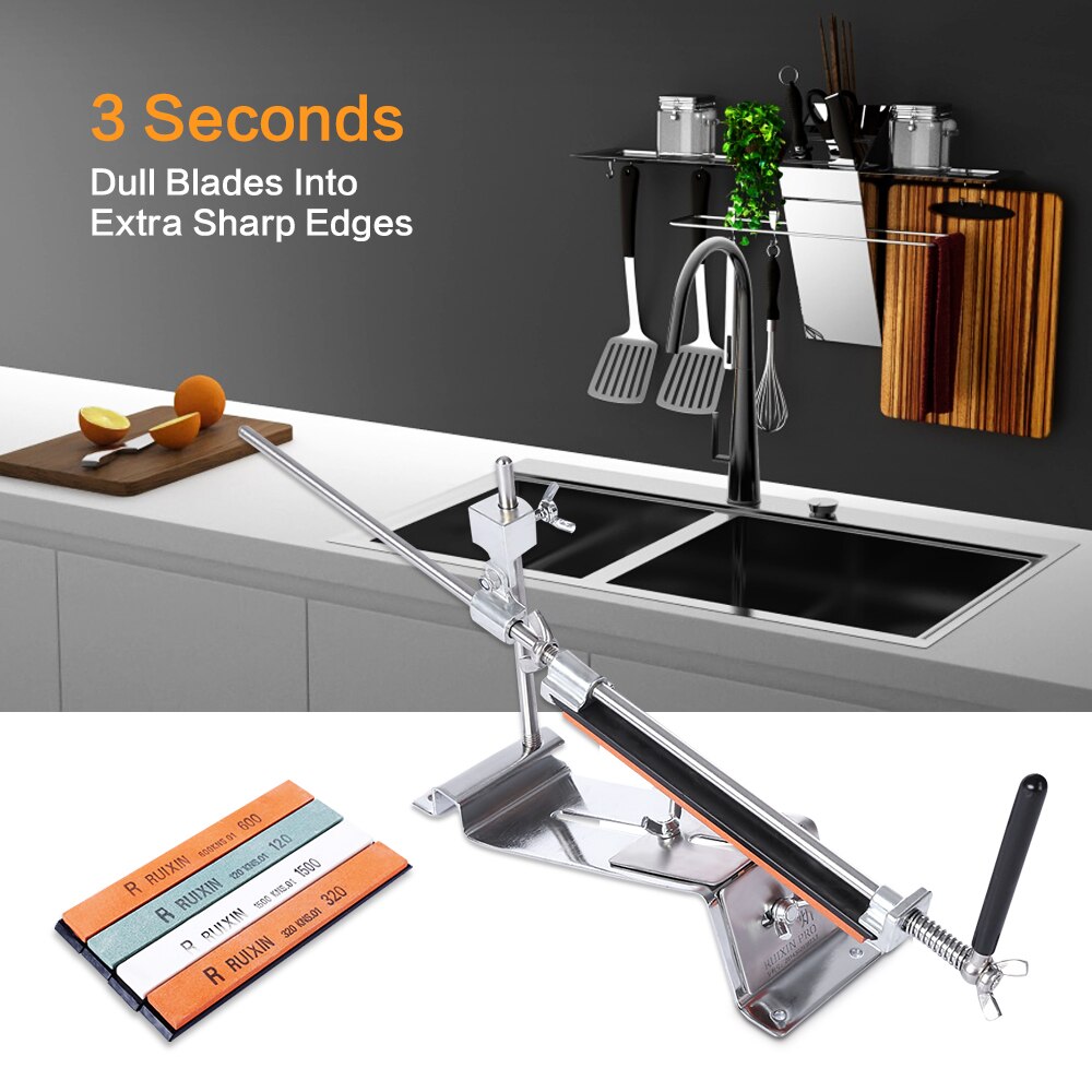 RUIXIN PRO III Messenslijper Professionele Alle Ijzer Staal Keuken Slijpsysteem Gereedschap Fix-hoek Met 4 Stones Slijpsteen