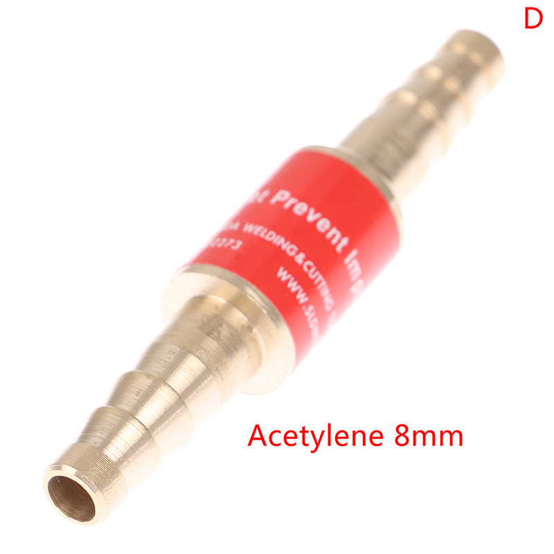 Household 6mm/8mm/10mm Pipe Flashback Arrestors Of Acetylene&Oxygen Fuel Check Safety Valve Pipe Flashback Arrestor: WHITE