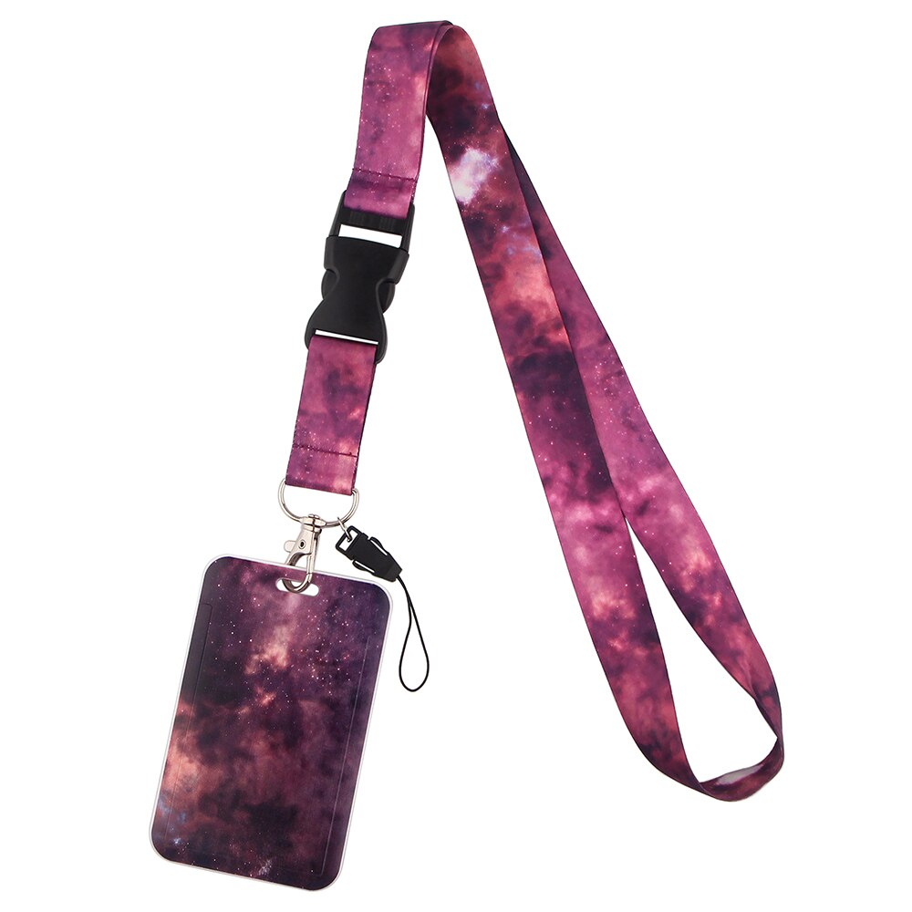 CB895 Starry Sky Rainbow Lanyard Detachable Multifunction Strap ID Card Key Ring Holder DIY Cell Phone Lanyard Strap: 20