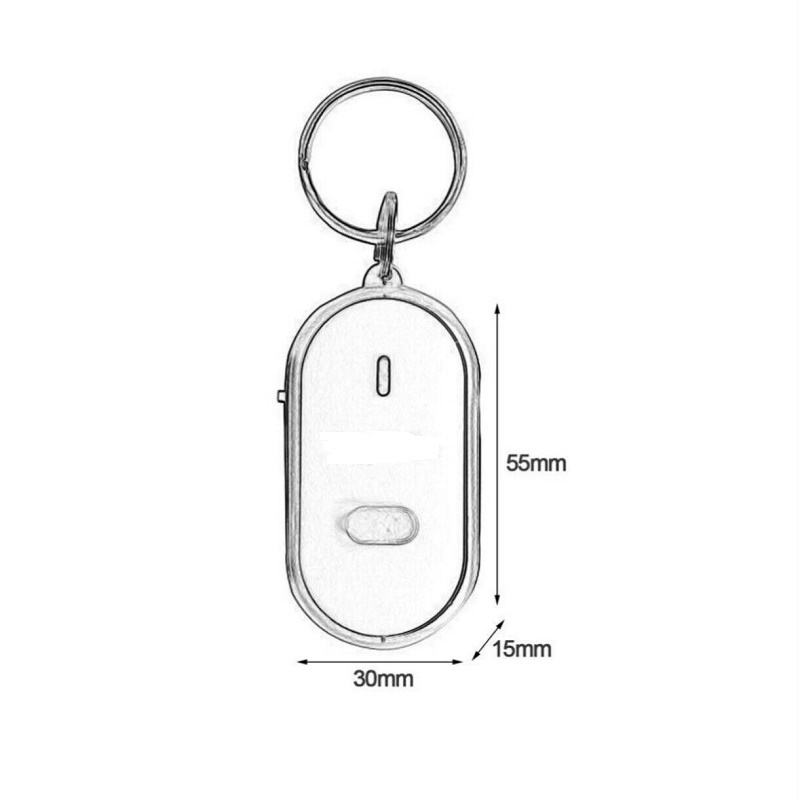 Détecteur de clé de sifflet LED, bip clignotant, alarme de contrôle du son, localisateur de clé Anti-perte avec porte-clés