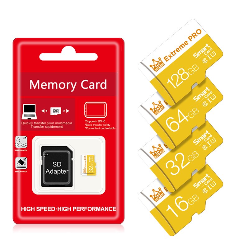 Nyeste micro sd-kort hukommelseskort 16 32gb højhastigheds microsdhc-kort hukommelse flash-kort 64gb 128gb sdxc mini tf-kort