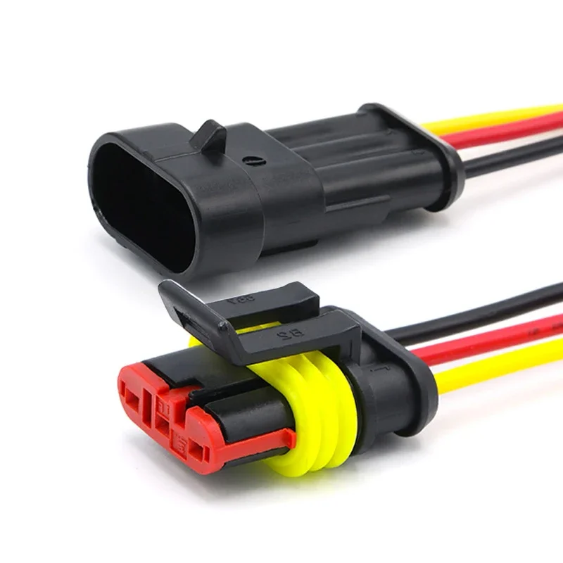 5 conjuntos amp 1p 2p 3p 4p 5p 6p maneira à prova dwaterproof água elétrica auto macho fêmea conector plug com chicote de cabo de fio para carro motocicleta: MULTI / 10-19 Pcs