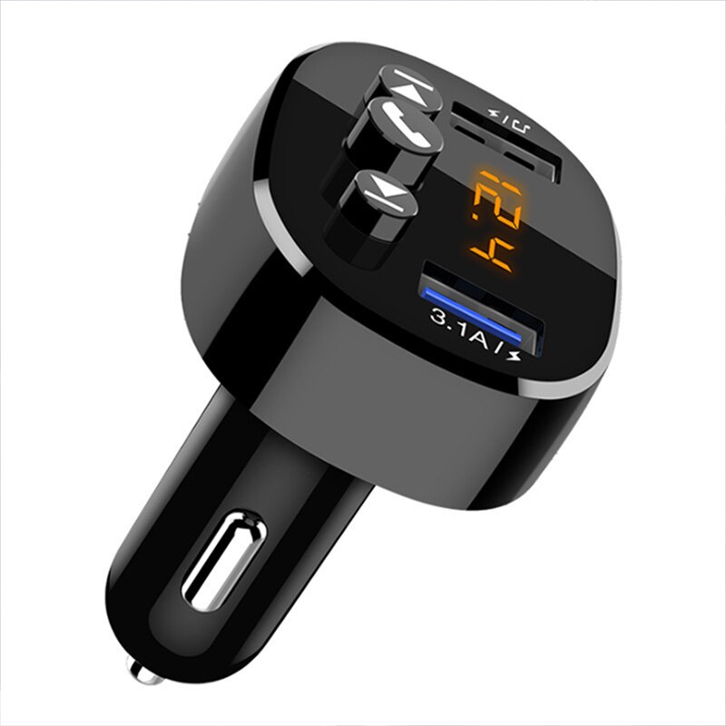Car Bluetooth 5.0 FM Transmitter Car Kit Wireless Handsfree Aux Bluetooth Audio Receiver MP3 Player 3.1A Dual USB Fast Charger