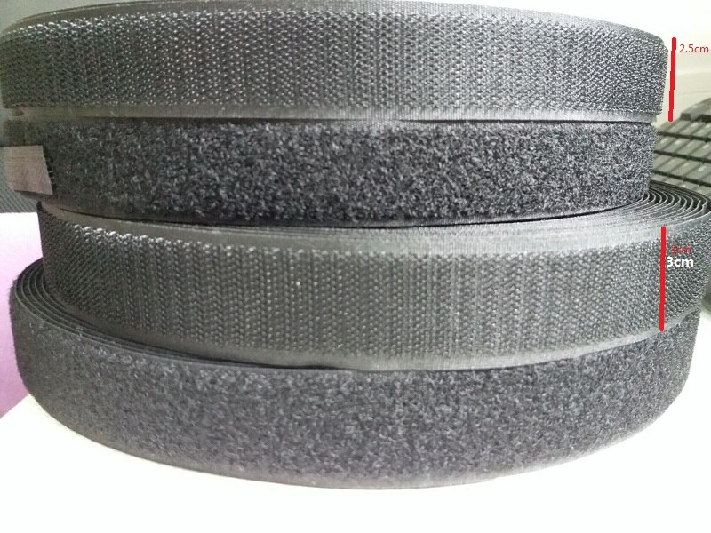 Klaring 2Rolls/Set 3Cm * 25M Naaien Klittenband Bevestiging Tape Wit Of Zwart Haak lus Tape Sluiting Bandjes Voor Kleding