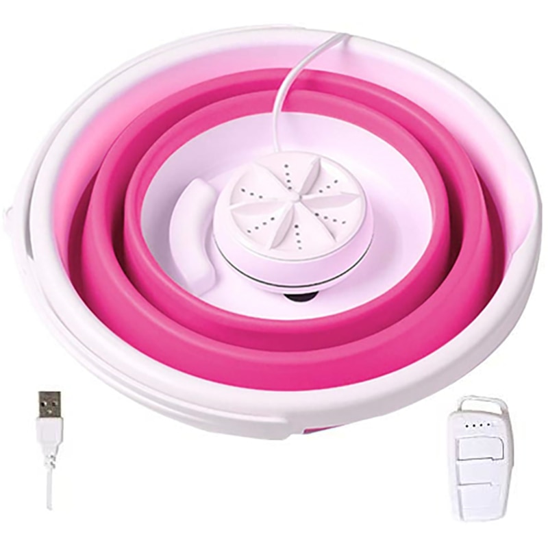 Folding Laundry Tub Basin Portable USB Mini Washing Machine, Automatic Clothes Washing Bucket for Home Camping 5V