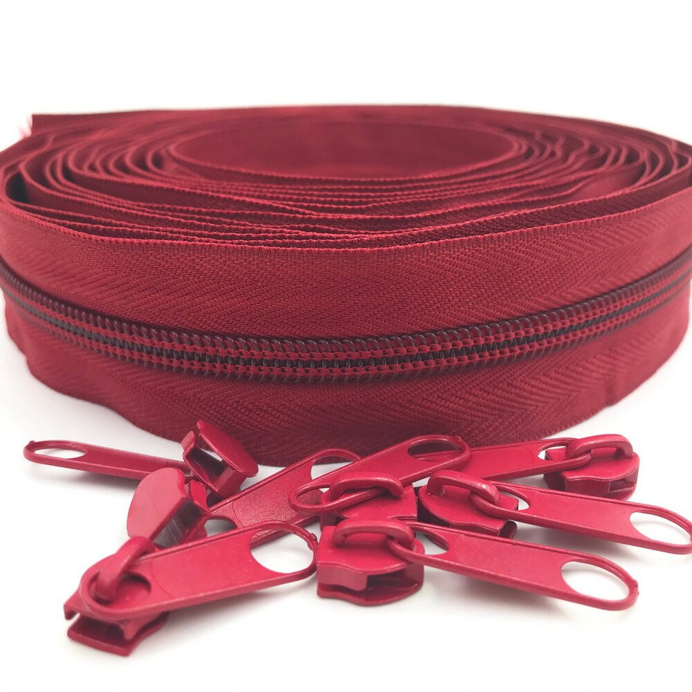 #5 5 Meter 24 Farben Nylon Spule Reißverschlüsse durch sterben Hof mit 10 stücke Schieberegler für DIY NäHenne Schneider handwerk Taschen: 163 Miniatur