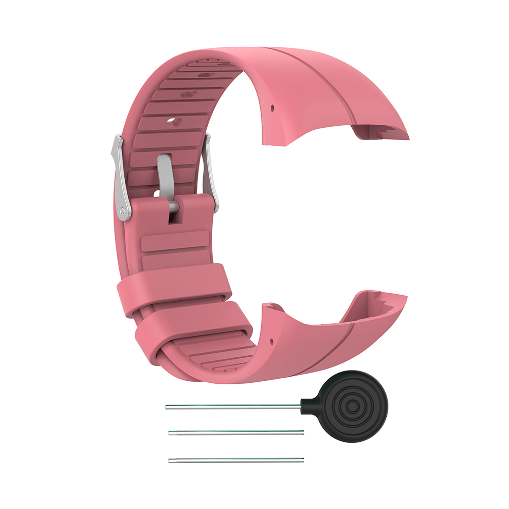 Siliconen Polsbandje Band Voor Polar M400 M430 Gps Sport Smart Horloge Vervanging Horlogeband Armband Horloge Zachte Band Band: pink / large