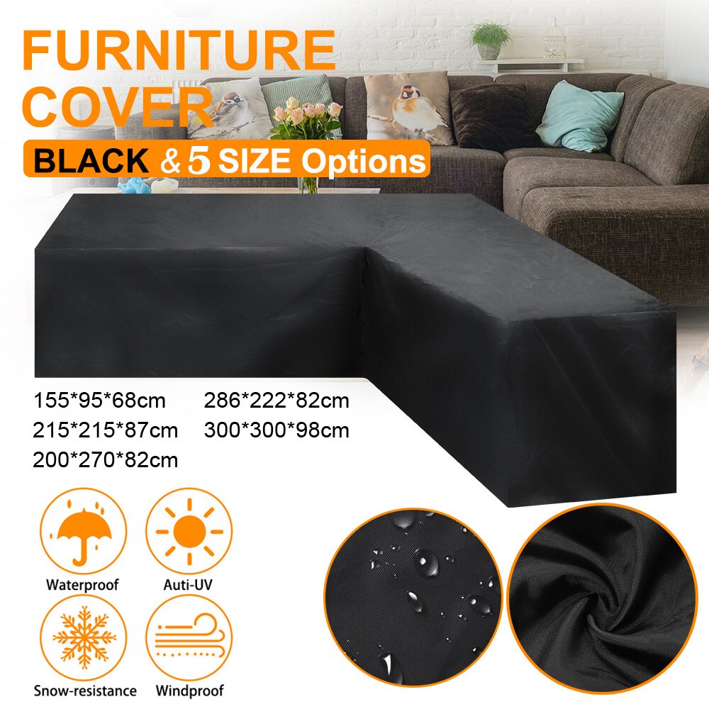 5 Size Waterproof Furniture Cover Garden Rattan Corner Outdoor Sofa Protector L Shape All-Purpose Covers