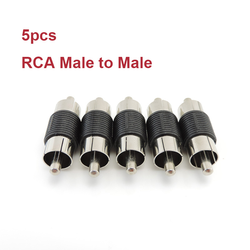 5pcs RCA Female to Female Jack Plug Connector Adapter Male to Male RCA Connector Video Audio Extender Cord Cable Converter: black