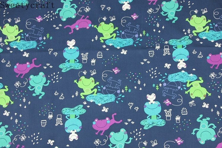140x50cm dessin animé grenouille imprime coton tissu bricolage tissu Patchwork Telas couture bébé robe jouet literie couette Tecido le tissu Tilda