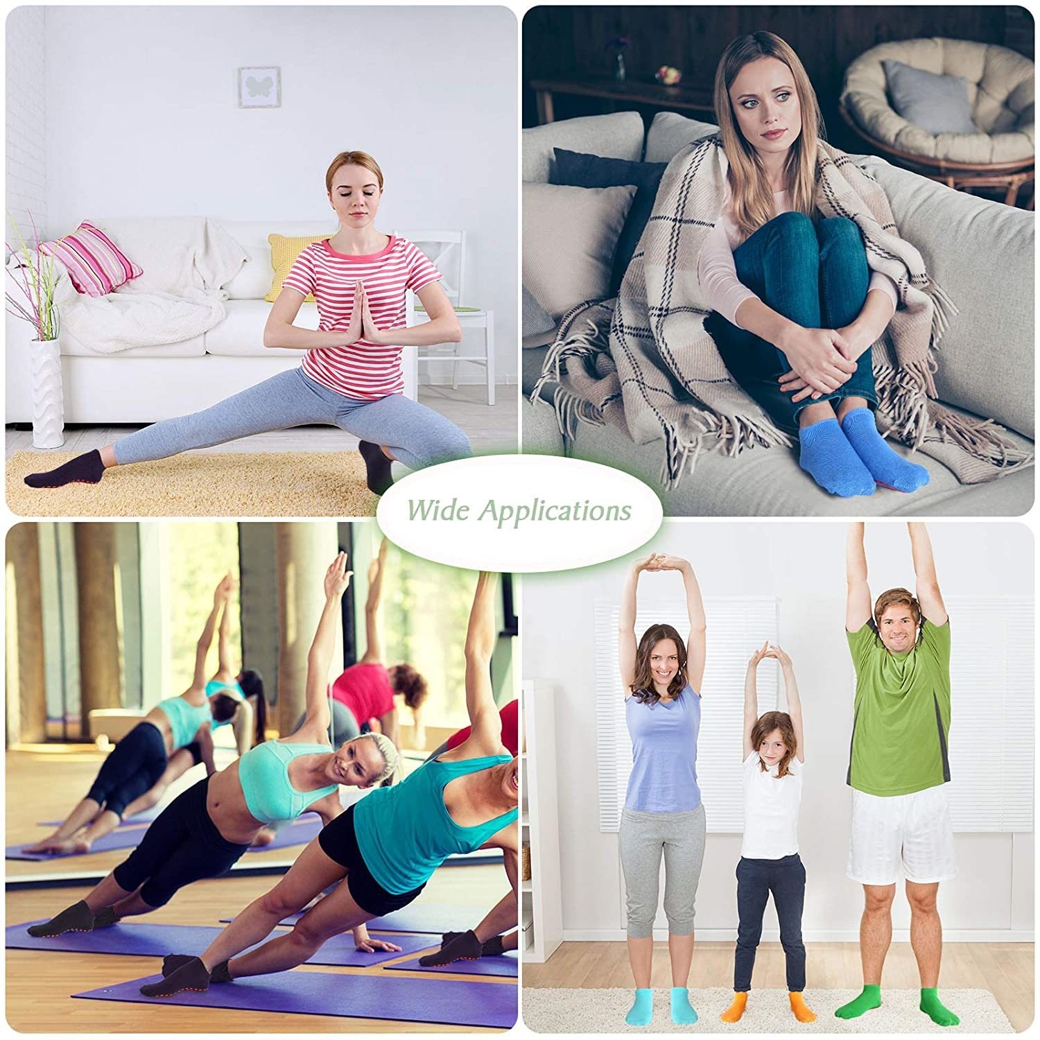 Calcetines antideslizantes con trampolín para mujer, medias antideslizantes con pinzas adhesivas para Pilates, Ballet, Barre y Yoga