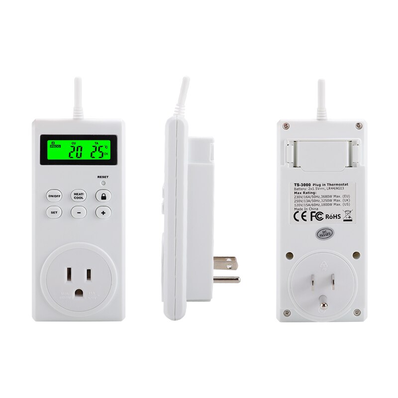 Smart Wireless Temperature Controller Switch Timer Socket Temperature Adjustable Thermostat Backlit Thermoregulator EU US UK: US Plug