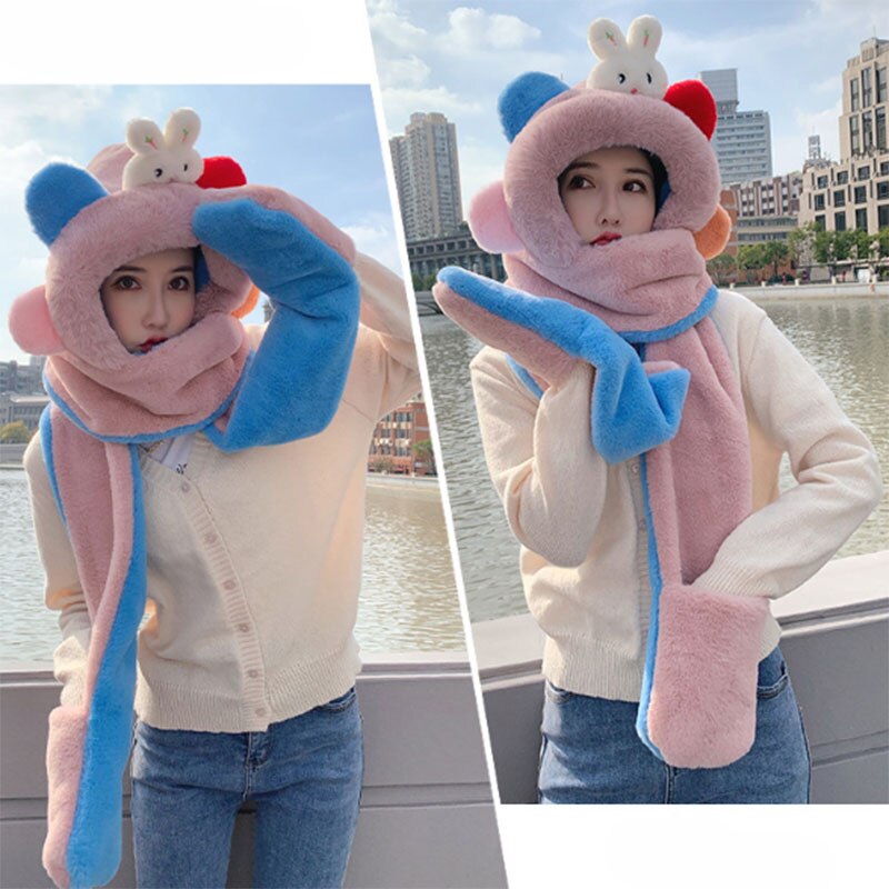 Chapeau d&#39;hiver rose duveteux pour femmes, couvre-chef avec oreillettes, pour hommes, filles, russe, panama, à la ,