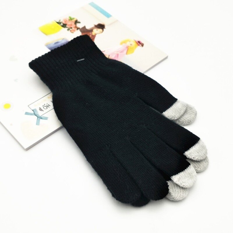 Luvas femininas com touch screen, luvas grossas de alta qualidade, elásticas e estilosas, luvas de dedo elegantes e chique