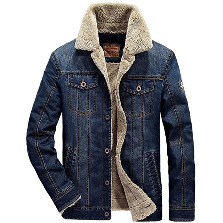 Cowboy jakke mænd afslappet ensfarvet denim jakker overfrakke mærke tøj jaqueta masculino 6xl jeans pelsfrakker: Mørkeblå / M