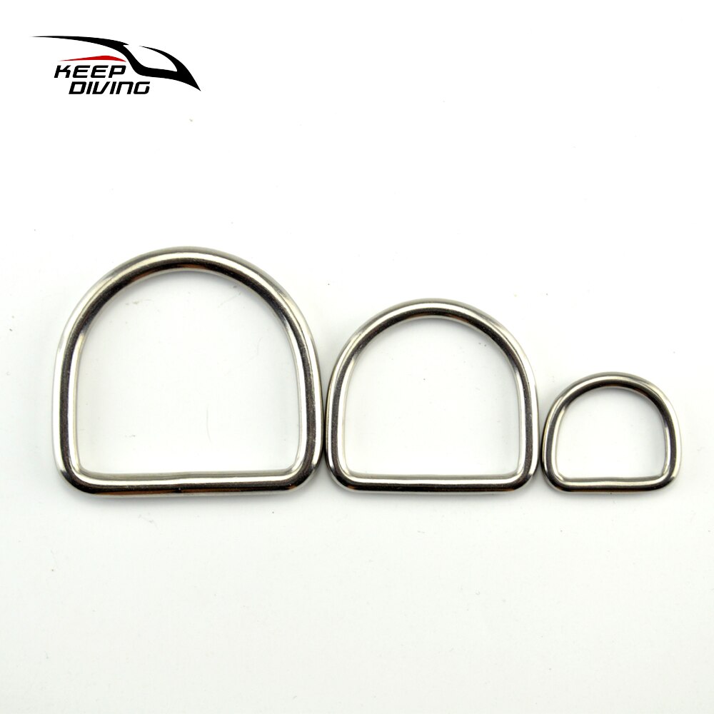 KEEP DIVING-anillo en D de acero inoxidable 316, Clip de cierre sin costuras en forma de D para cinturón de peso, hebilla BCD, accesorios de buceo, 3 uds.