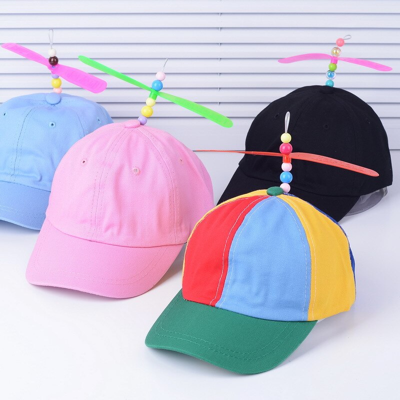 Bamboo Dragonfly Patchwork Baseball Cap Kids Helicopter Propeller Funny Adventure Dad Hat Snapback Hat Kids Baseball