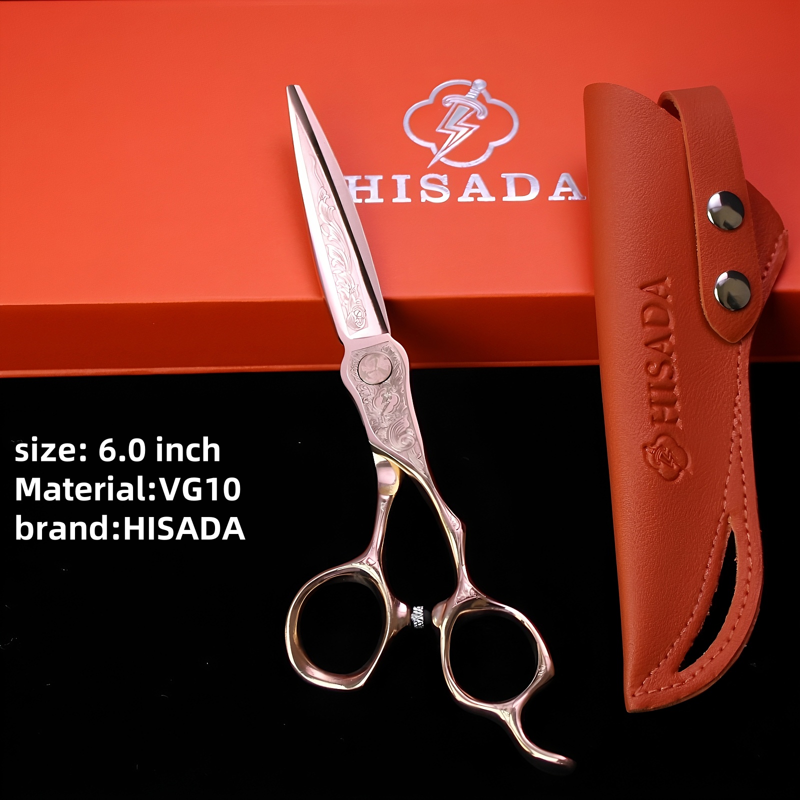 HISADA 6,0-inch VG10 staal Wolfraam Staal Patroon Hoogwaardige schaar Patroon Professionele Kapsalon Top Professionele Schaar