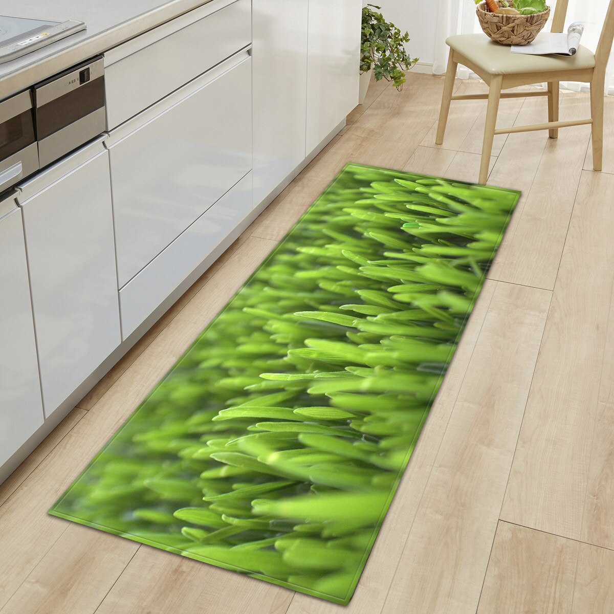 Bamboo Pattern Kitchen Rug Bedroom Livingroom Hallway Floor Carpet Bathroom Rug Home Anti-slip Entrance Doormat Bedside Mat