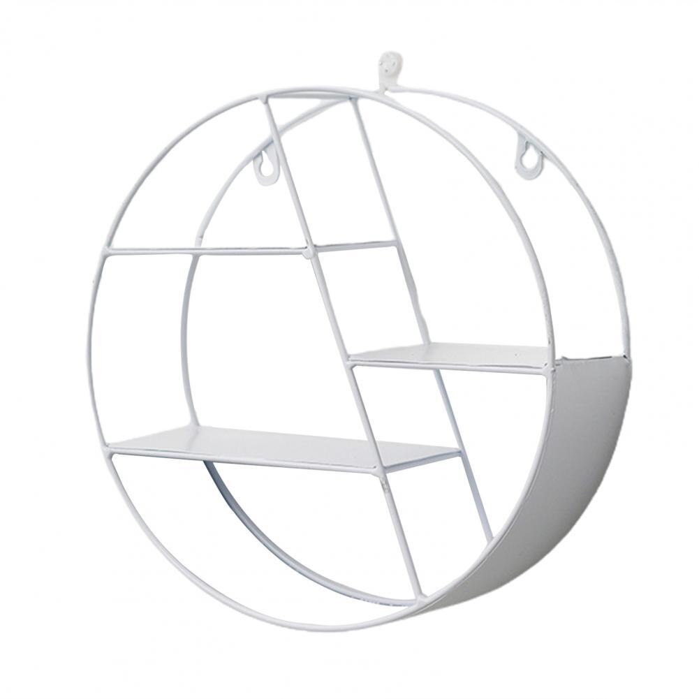 Useful Storage Shelf Durable Geometric Figure 2 Shapes Household Wall-mounted Storage Rack: White 2