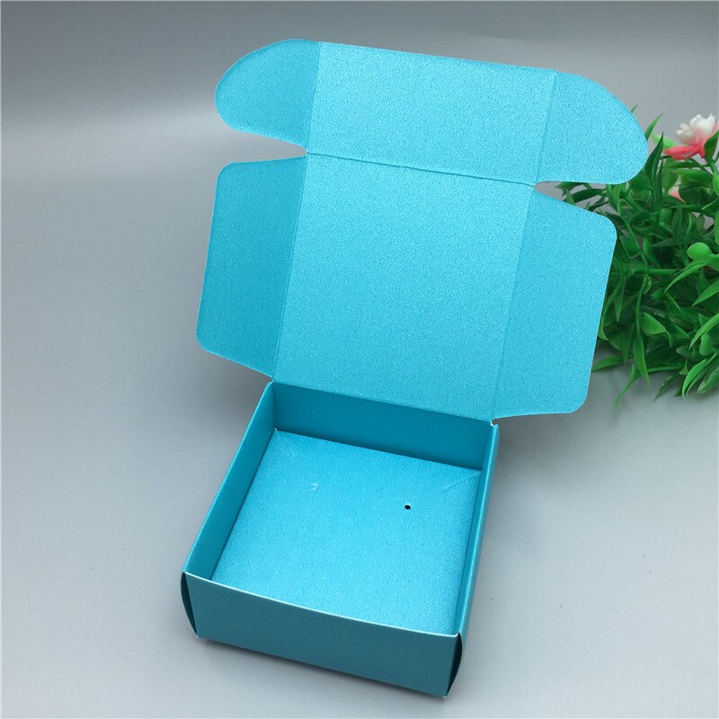 Paper Cardboard Aircraft Packing Boxes Jewelry Set Kraft Boxes Necklace Pendant Earring Displays Box: Lake Blue