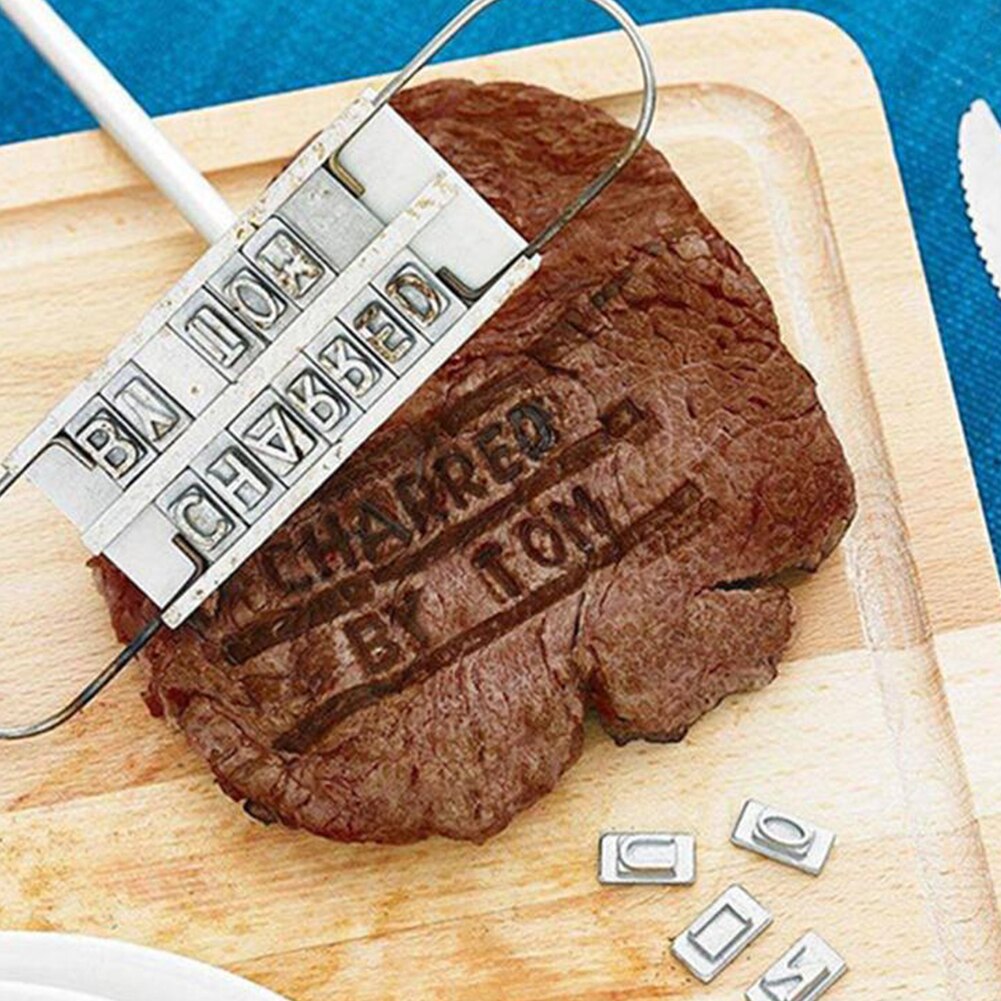 DIY Steak Meat Branding Iron Signature Name Marking Stamp BBQ Changeable Letters BBQ Letter Branding Rod S02