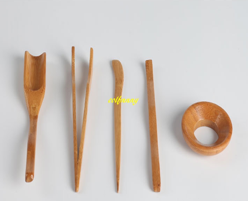 10 set/lot 5 st/set bambu tesked teklämma te läcka nål tesked kung fu te set
