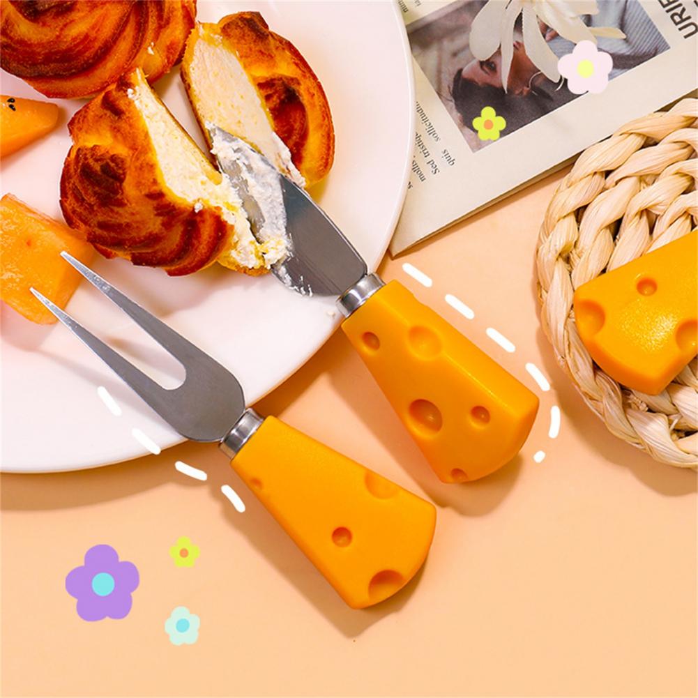 Practical Cheese Tools Lightweight Reusable Lovely Cheese Fork Serving Paddle Set Serving Paddle Cheese Spreader Fork