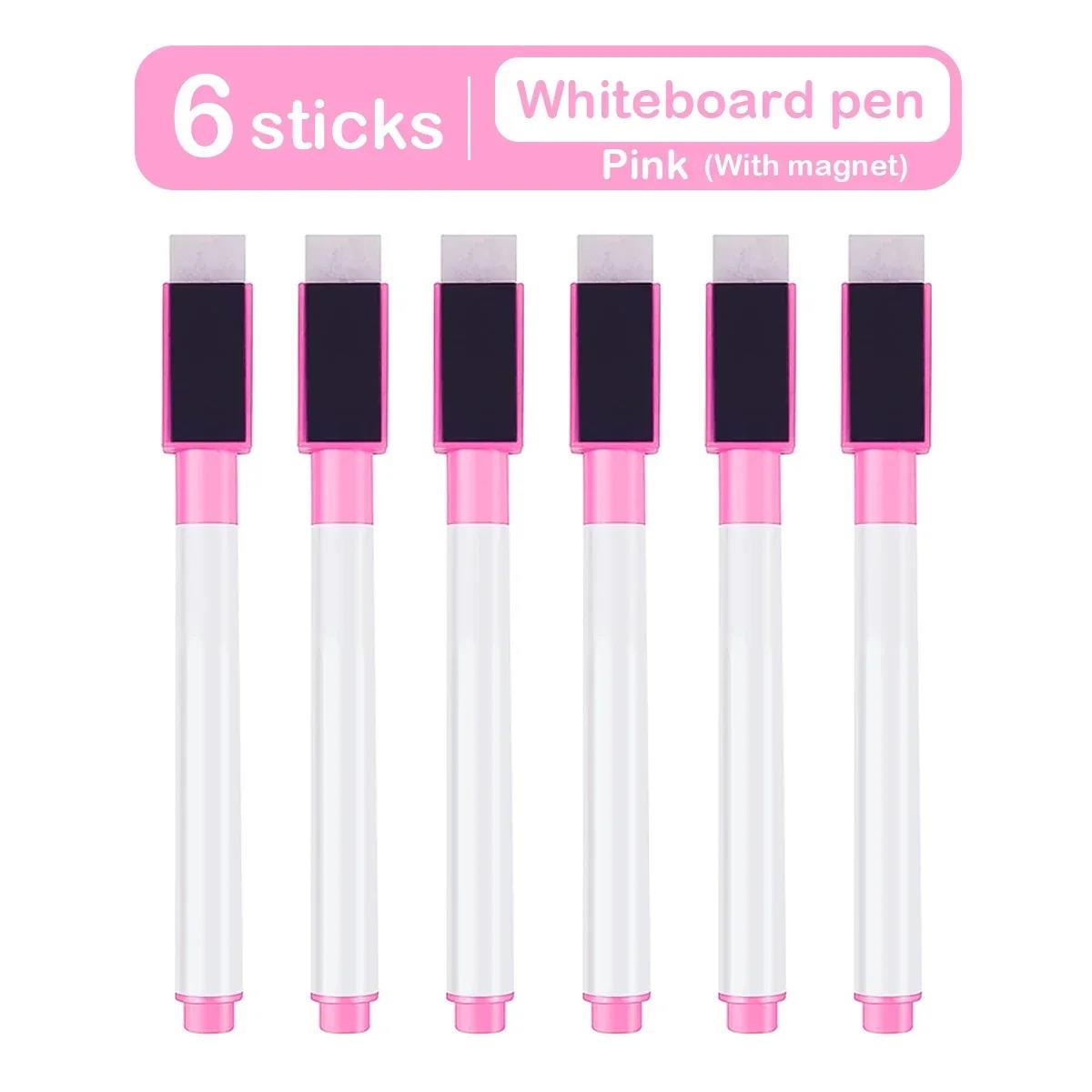 8 stk Farger Magnetiske Vanntette Whiteboard-penner medium Spiss Med Innebygd Viskelær: Lys gul