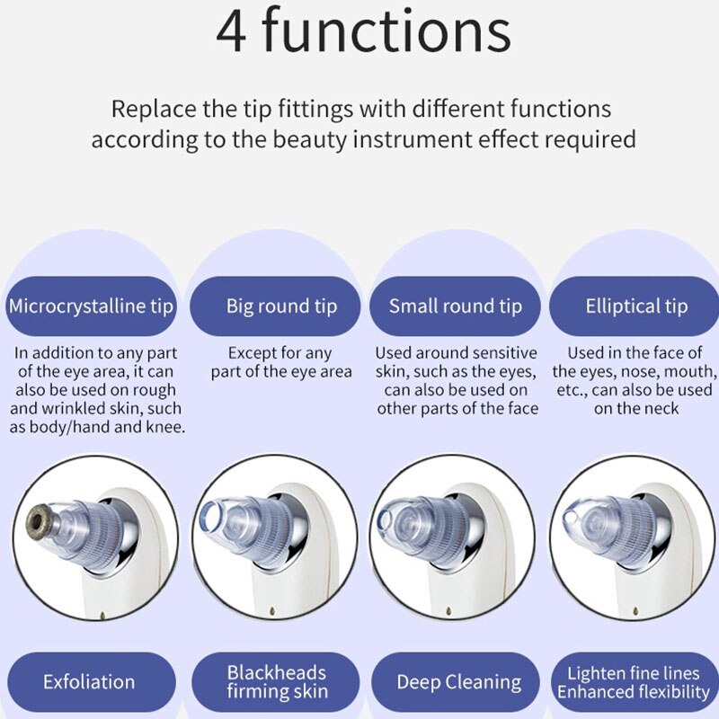 Electric Blackhead Remover Facial and Nose Cleaner Vacuum Suction Acne Nose Blackhead Deep Cleansing Skin Pore Cleanser