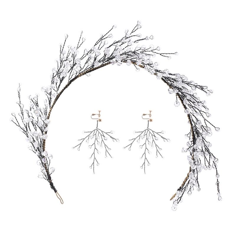 Bruids haarringen met strass steentjes, oorbellen, bruidshoofddeksels, decoratieve sieraden voor dames, set  u2jf