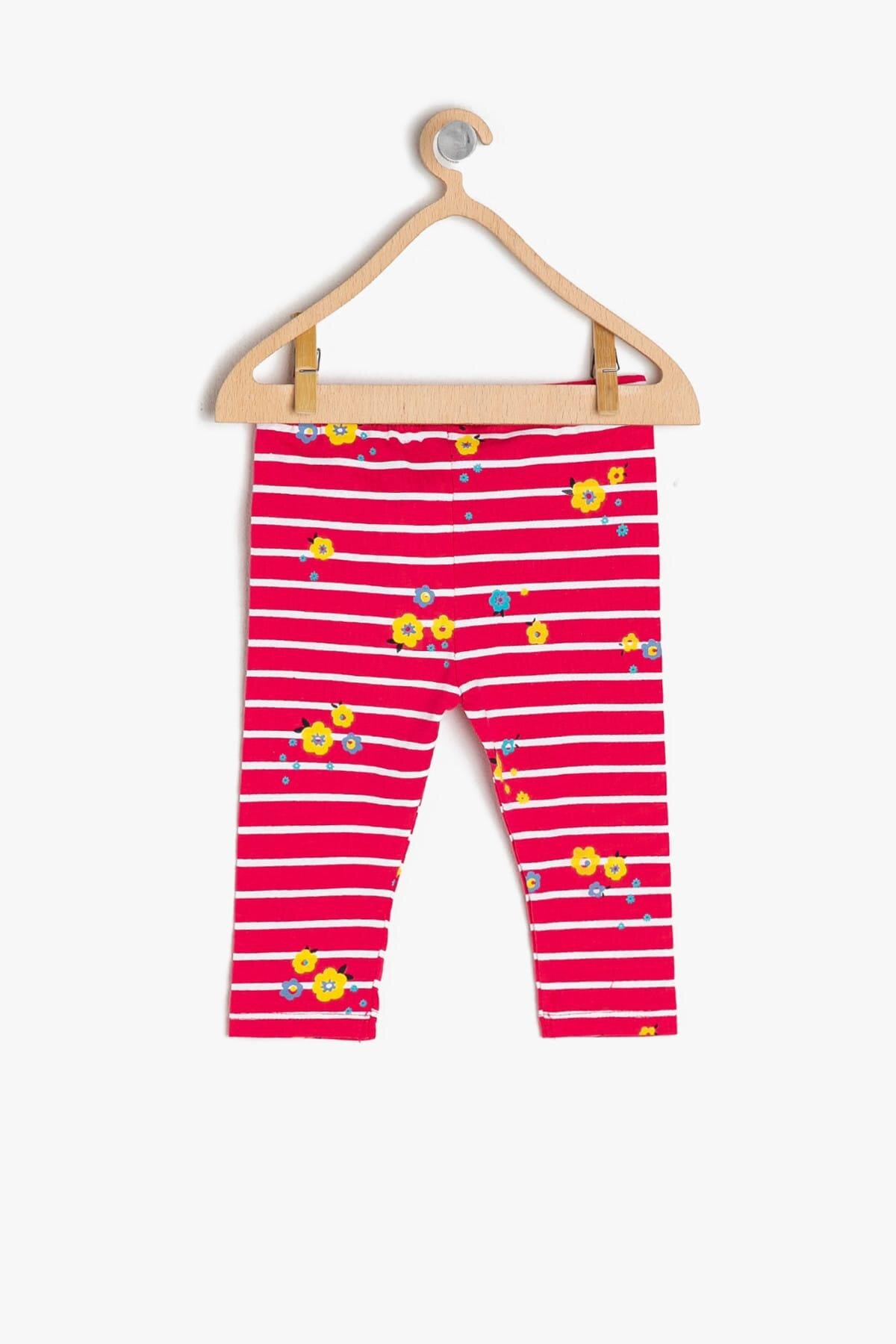 Koton kids Red Baby Girl Printed Leggings