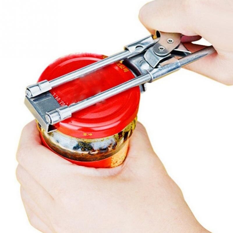 Profissional portátil ajustável manual de aço inoxidável jar tampa abridor garra abridor lata suprimentos cozinha acessórios