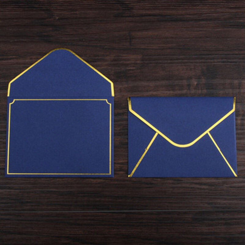 100Pcs Small Paper Envelope Sulfuric Acid Paper Envelopes DIY Postcard/ID Card Storage Envelopes Wedding Party Bag 10x7.5cm: blue