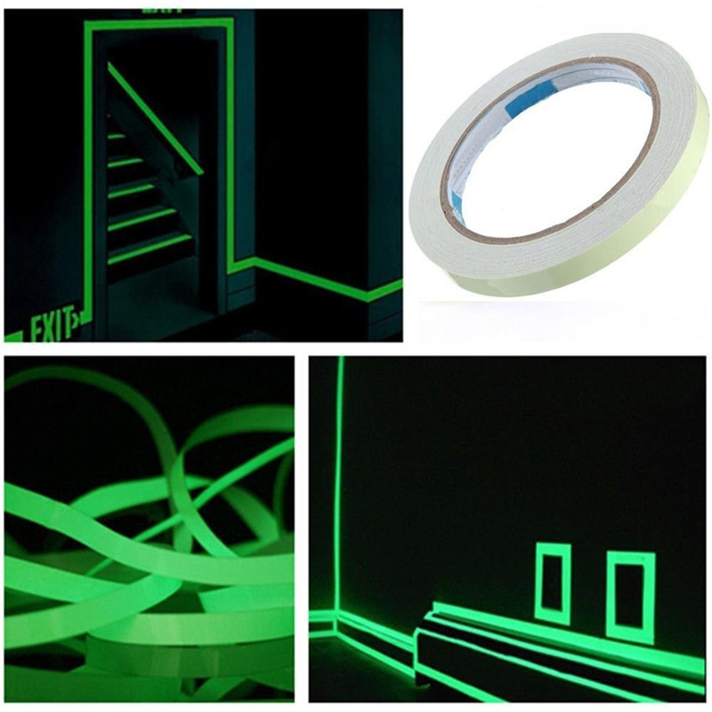 1Stck 1/1.21.5/2CM 3M leuchtend Leuchtstoff Nacht Selbst-Klebstoff glühen in das dunkel aufkleber Klebeband Sicherheit Sicherheit Heimat Dekoration