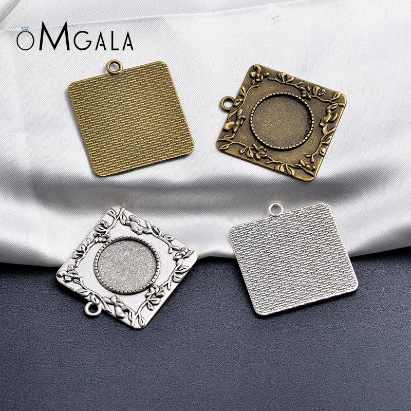 10pcs 20mm Inner Size Antique Silver Plated And Bronze Colors Plated Classic Style Cabochon Base Setting Charms Pendant