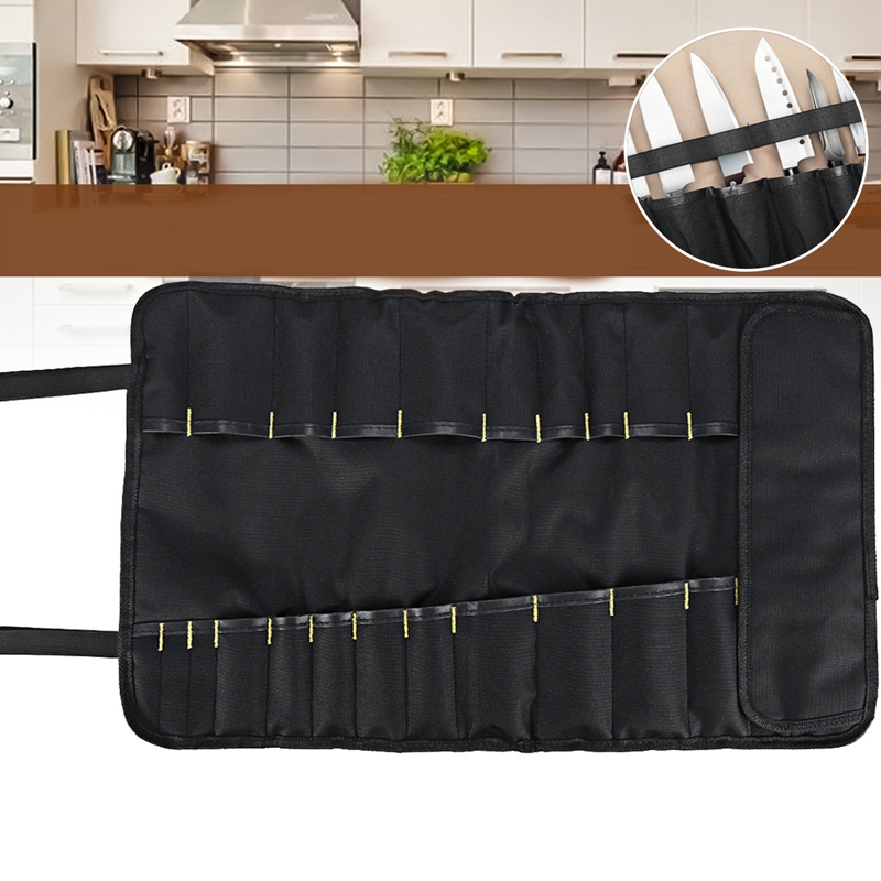 Chef Knife Bag Roll Bag Carry Case Bag Kitchen Cooking Portable Durable Storage 22 Pockets