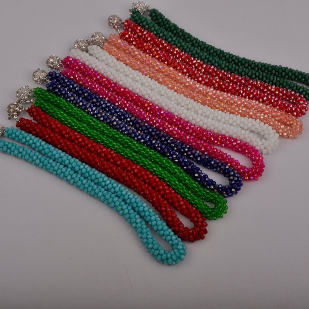 Colorful Crystal Beaded African Necklace European and American Necklace Costume Necklace Set