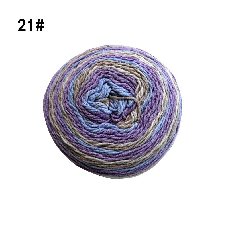 Qzlknit 250G/Bal Regenboog Katoenen Garen Segment Verven 5 Strengen Van Melk Katoenen Garen Diy Hand Gebreide Sjaal sofa Kussen Taart Garen