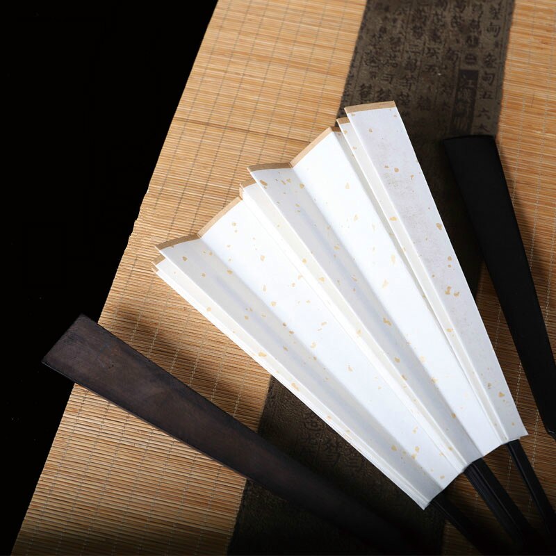 Chinesische Xuan Papier Fan für Kalligraphie Schaffung 4 teile/los Klassische leer Xuan Papier Falten Lüfter Abanicos Para Boda Kunst Versorgung