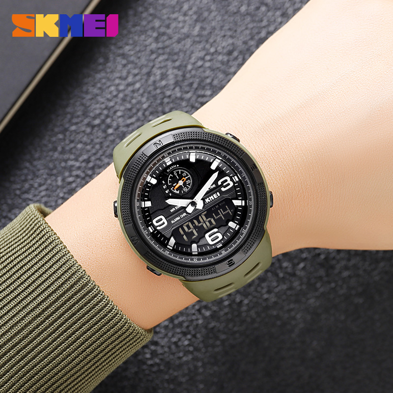 SKMEI-Reloj Digital deportivo para Hombre, pulsera electrónica con pantalla Dual, resistente al agua, para estudiantes, 1655, 1251
